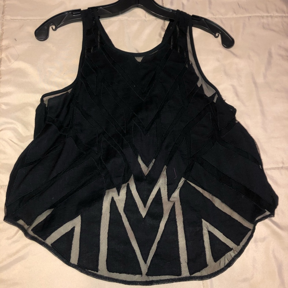 FREE PEOPLE BoHo Sheer Detail Flair Tank